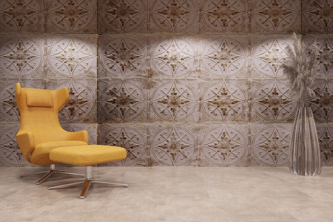 artStone Raumfoto Broderie creme