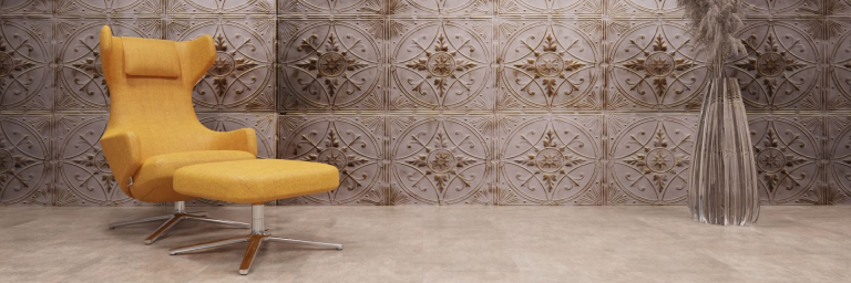 artStone Raumfoto Broderie creme