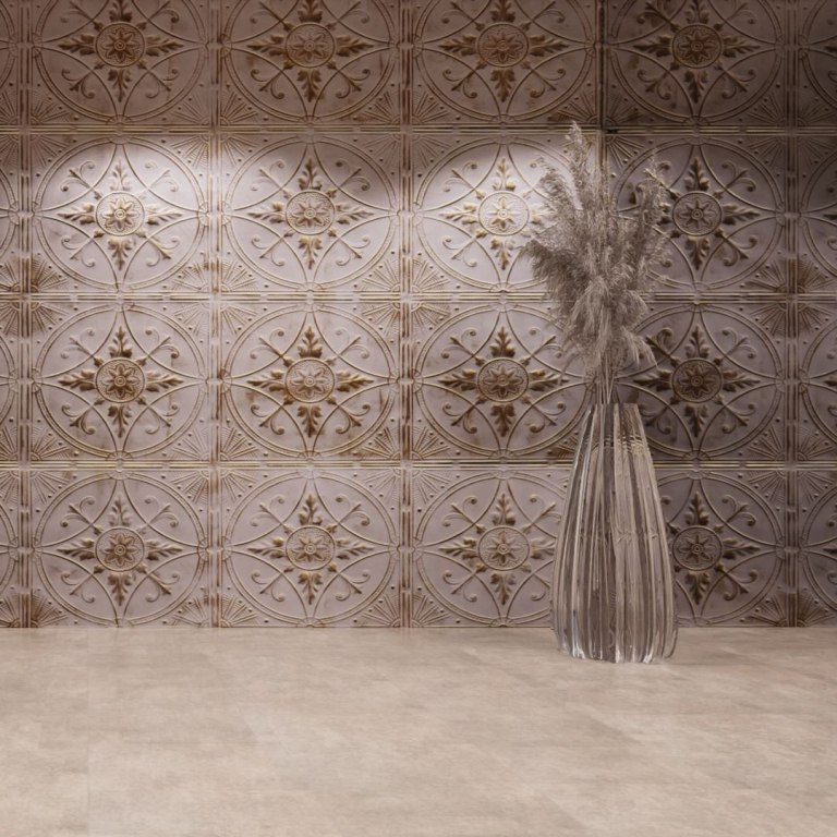 artStone Raumfoto Broderie creme