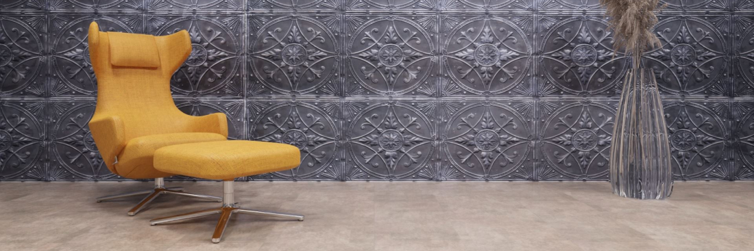 artStone Raumfoto Broderie fonce argent