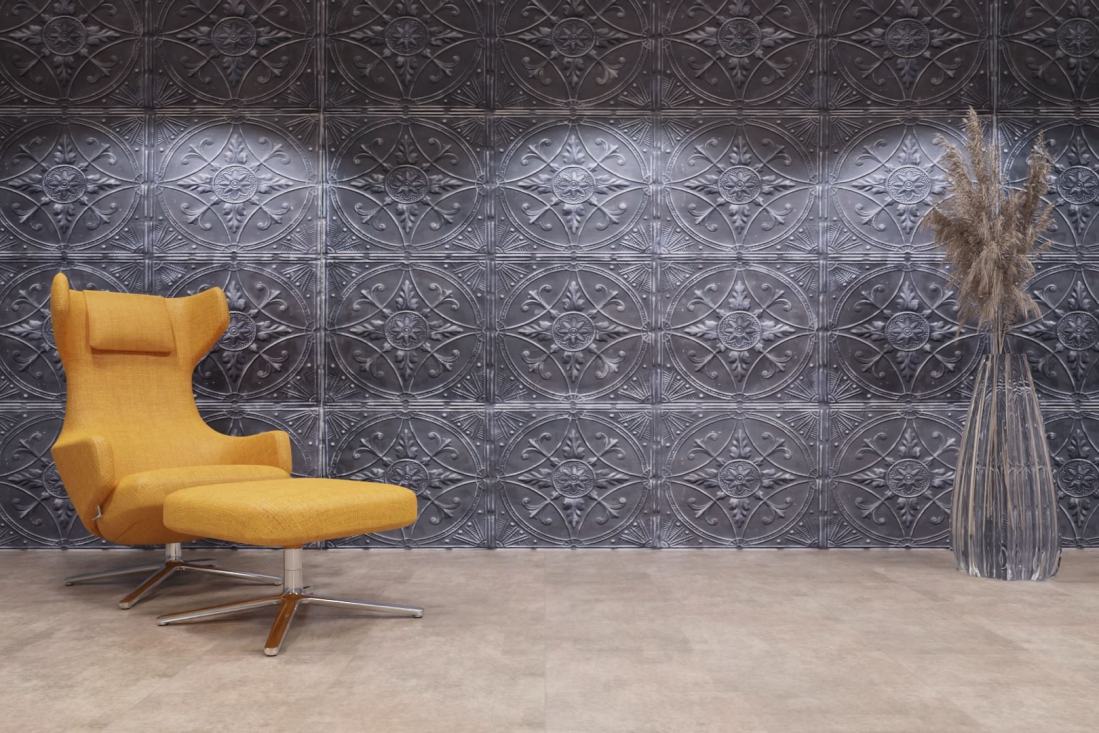 artStone Raumfoto Broderie fonce argent