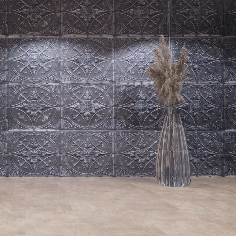 artStone Raumfoto Broderie fonce argent