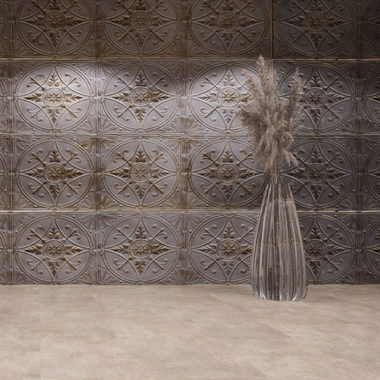 artStone Raumfoto Broderie fonce dor