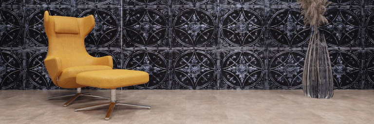 artStone Raumfoto Broderie noir argent